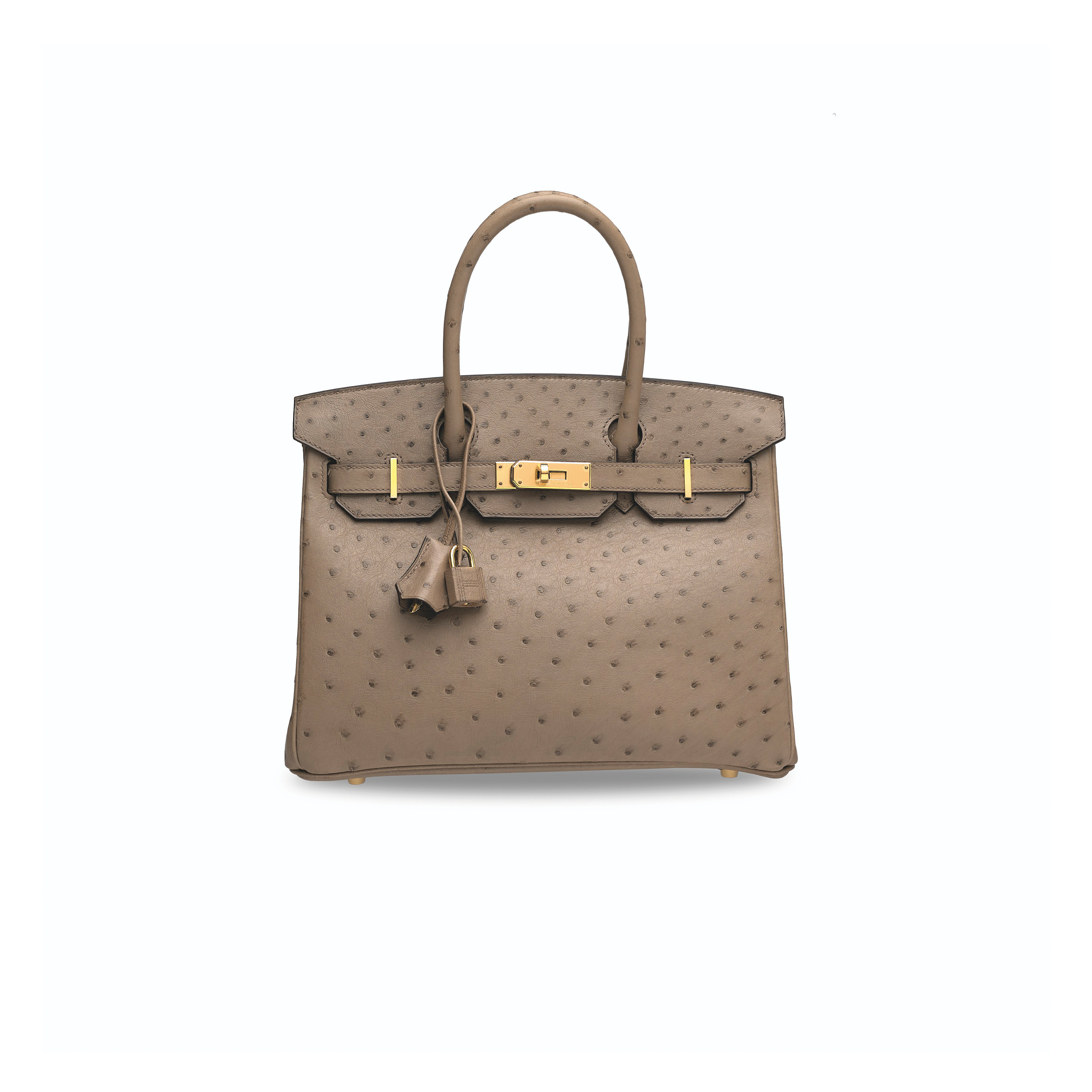 HERMÈS MASTER BIRKIN 30 OSTRICH LEATHER MEDIUM BROWN GOLD BUCKLE H041933CK68 (30*22*16cm)